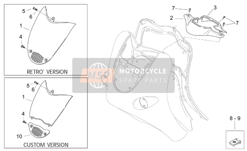 Aprilia Mojito 125 2000 Corpo anteriore - Carenatura anteriore per un 2000 Aprilia Mojito 125