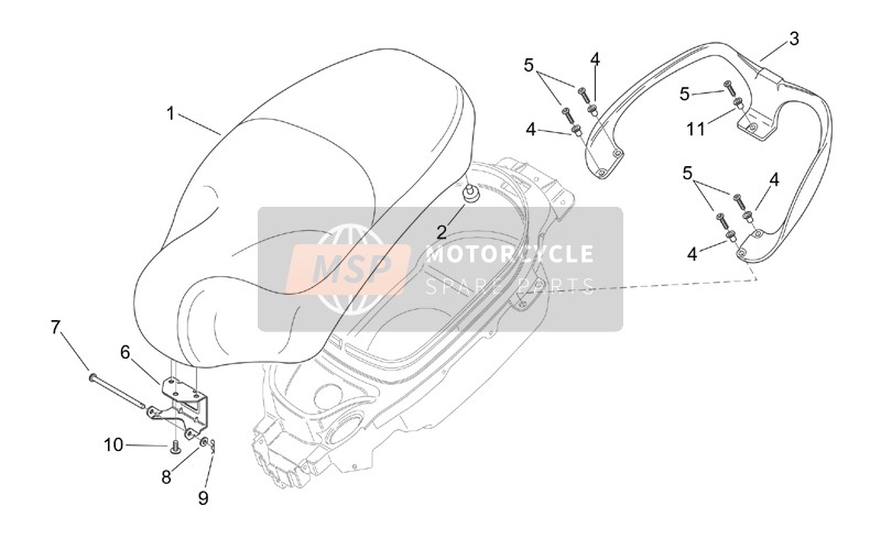 Aprilia Mojito 125 2000 Saddle - Handle for a 2000 Aprilia Mojito 125