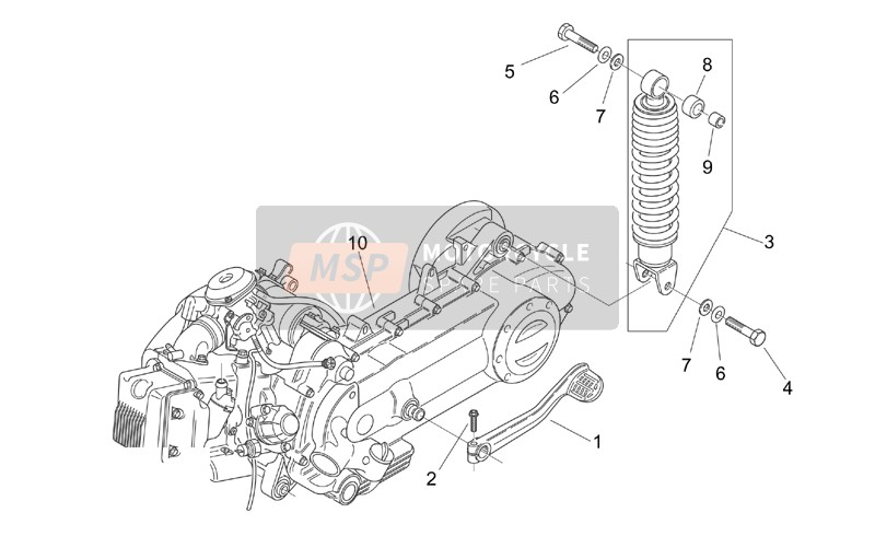 Motor - Schokdemper achter