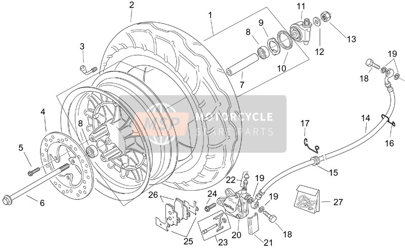 Aprilia Mojito 125 2000 Ruota anteriore - Retrò' per un 2000 Aprilia Mojito 125