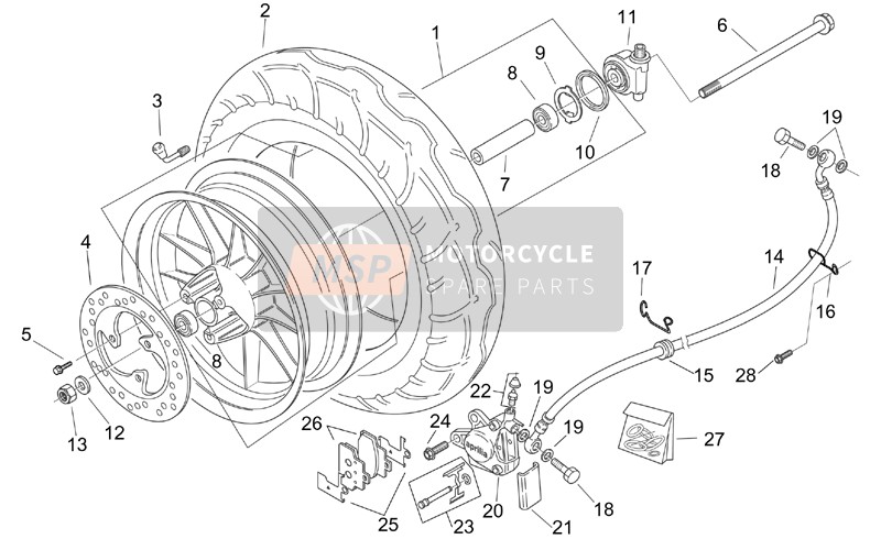 Aprilia Mojito 125 2000 Ruota anteriore - Personalizzato per un 2000 Aprilia Mojito 125