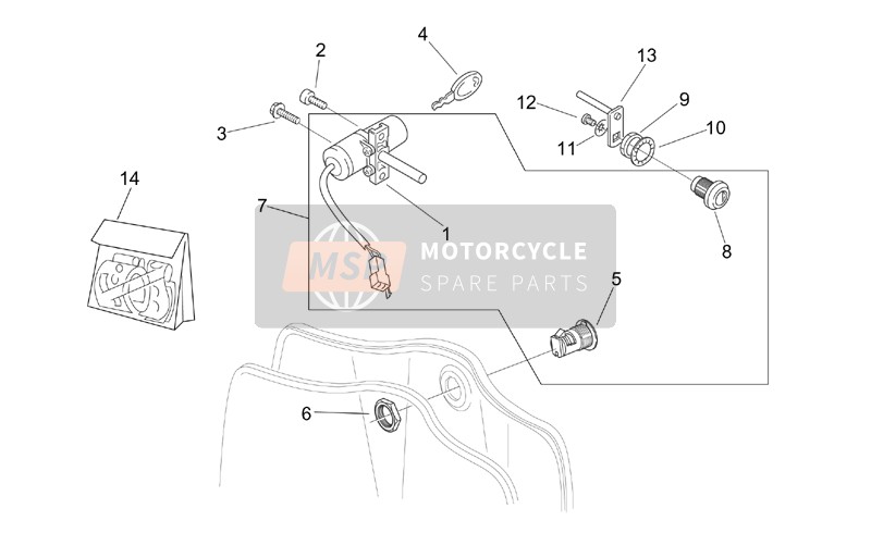 AP8104050, Kit Serrure, Piaggio, 0