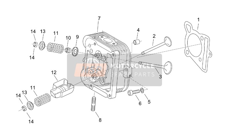 Aprilia Mojito 125 2000 Cylinder Head for a 2000 Aprilia Mojito 125