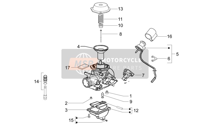 Aprilia Mojito 125 E3 2008 Carburettor - Components for a 2008 Aprilia Mojito 125 E3