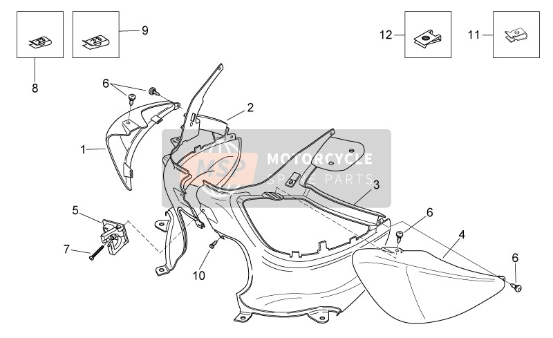Aprilia Mojito Custom 50 2T (eng. Piaggio) 2007 Rear Body I for a 2007 Aprilia Mojito Custom 50 2T (eng. Piaggio)