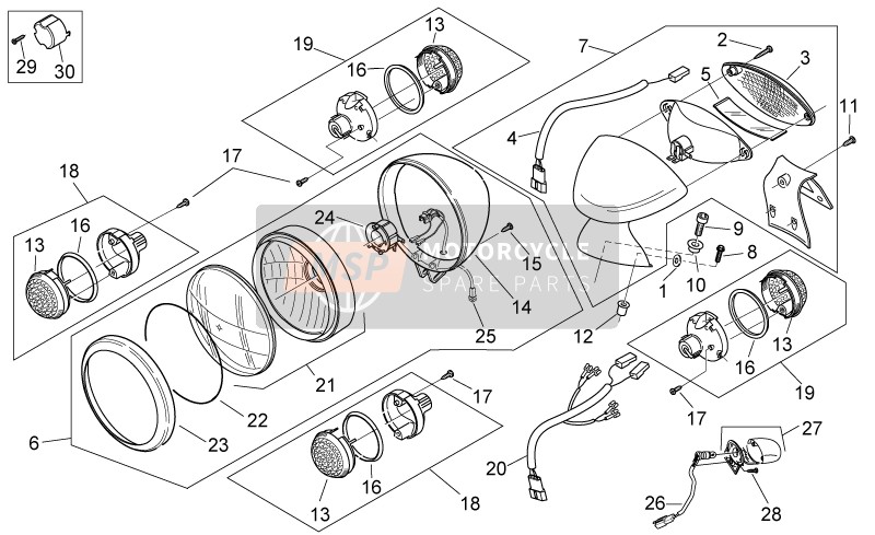 AP8124923, Câblage Feu Av, Piaggio, 1