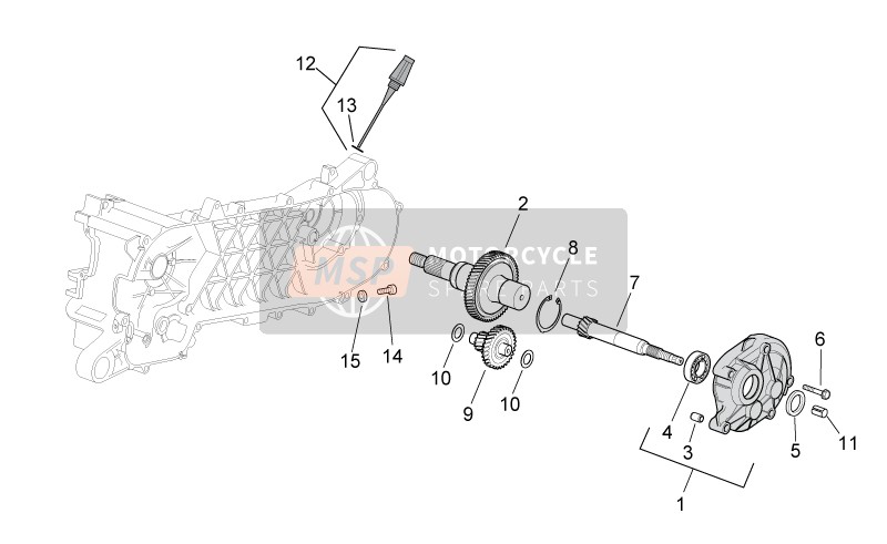 Aprilia Mojito Custom 50 2T (eng. Piaggio) 2004 Getriebe Achsantrieb für ein 2004 Aprilia Mojito Custom 50 2T (eng. Piaggio)