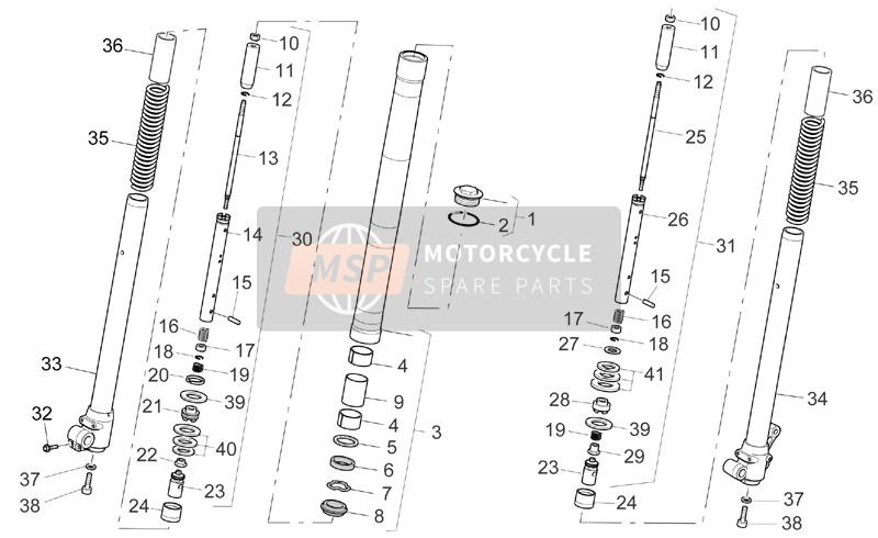 Aprilia MX 125 SuperMotard 2006 Front Fork II for a 2006 Aprilia MX 125 SuperMotard