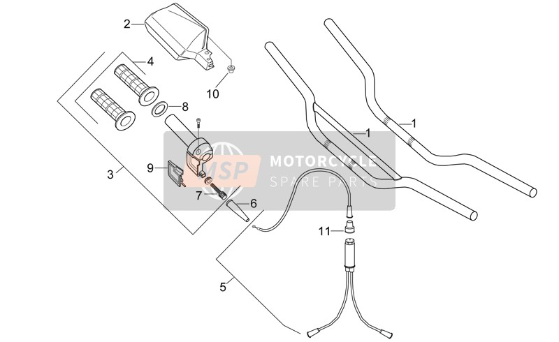 AP8218408, Handgrip Pair. Red, Piaggio, 1