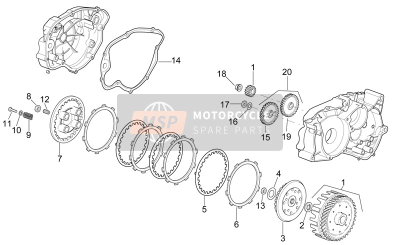 Aprilia MX 50 2002 Embrague para un 2002 Aprilia MX 50