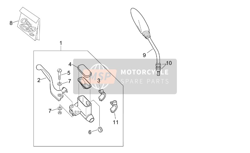 Aprilia MX 50 2004 Controls II for a 2004 Aprilia MX 50