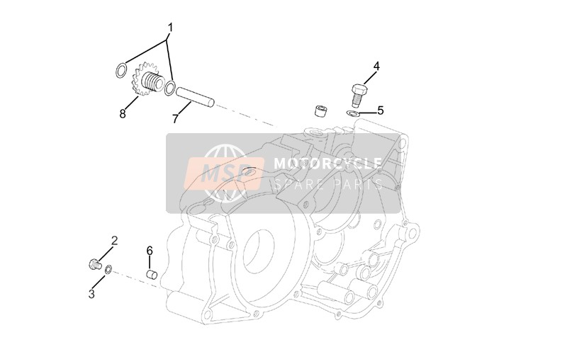 Aprilia MX 50 2004 Rechtes Kurbelgehäuse für ein 2004 Aprilia MX 50