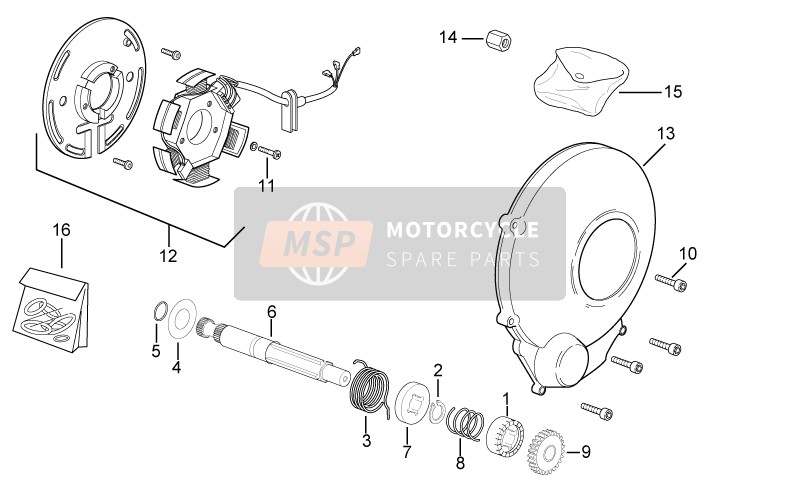 Aprilia MX 50 2004 Starting Shaft for a 2004 Aprilia MX 50