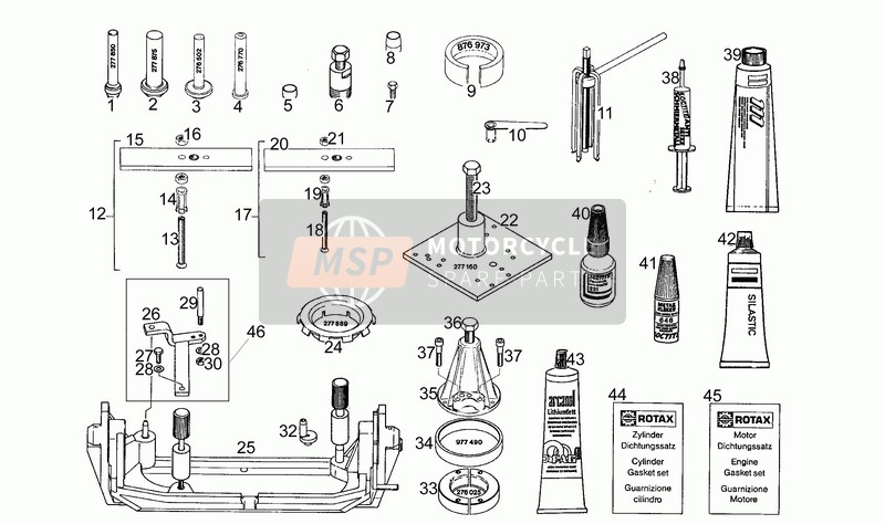 Aprilia PEGASO 125 1994 Outils spéciaux pour un 1994 Aprilia PEGASO 125