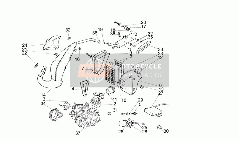 Aprilia PEGASO 125 1991 Exhaust Unit for a 1991 Aprilia PEGASO 125