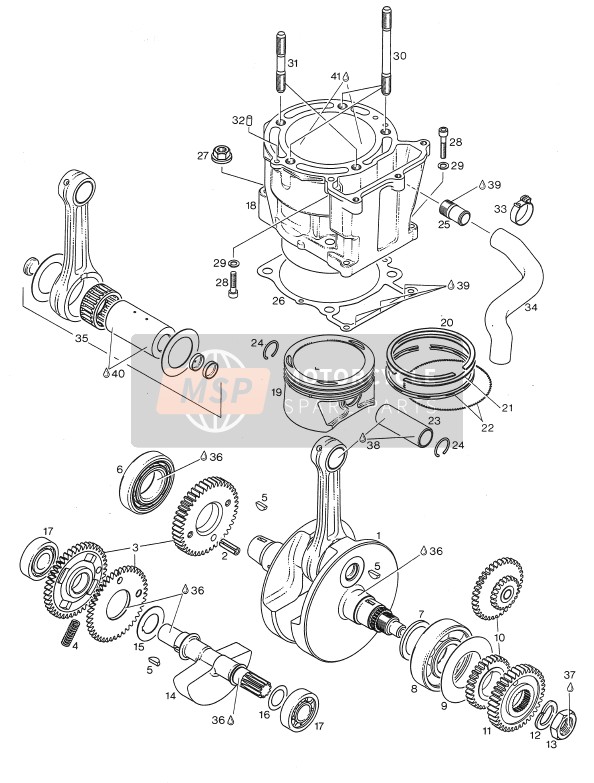 Arbre de transmission - Cylindre - Piston N>S