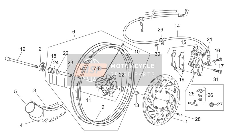 Aprilia Pegaso 650 1998 Front Wheel for a 1998 Aprilia Pegaso 650