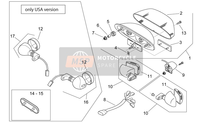 AP8224174, Lh Front/rh Rear Turn Indic., Piaggio, 1