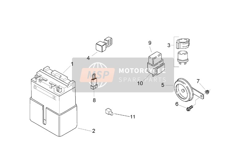 AP8131838, Boîtier Batterie;, Piaggio, 0