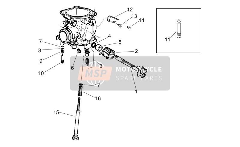 AP8122808, Needle Klep Assy, Piaggio, 2