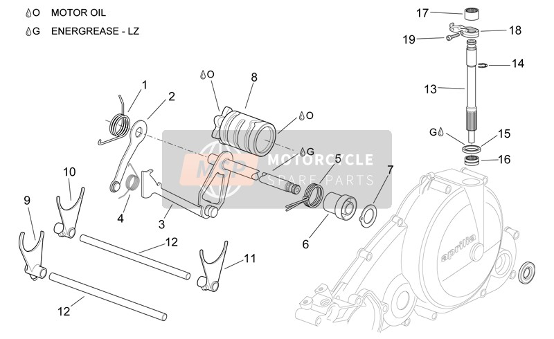 Aprilia Pegaso 650 1997 Gear Box Selector for a 1997 Aprilia Pegaso 650