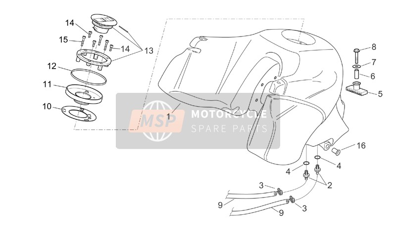 Aprilia Pegaso 650 IE 2001 Fuel Tank for a 2001 Aprilia Pegaso 650 IE