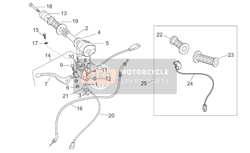 AP8124597, Front Brake SWITCH+HARNESS, Piaggio, 2