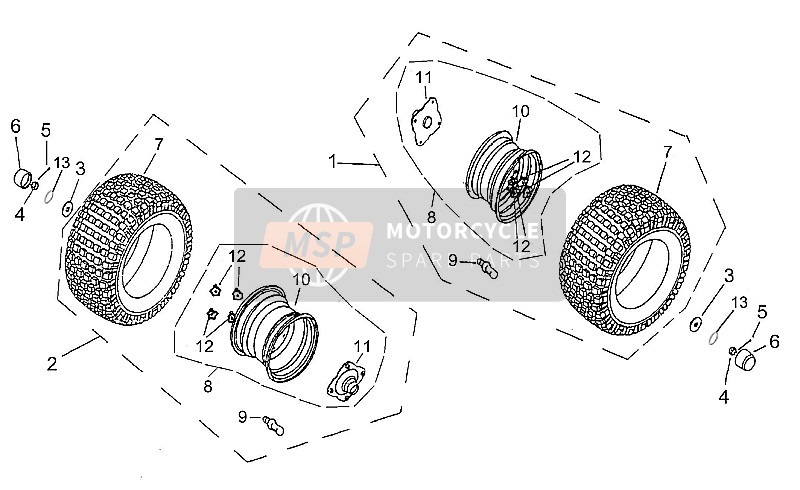 Aprilia Quasar 180 2004 Rear Wheel for a 2004 Aprilia Quasar 180