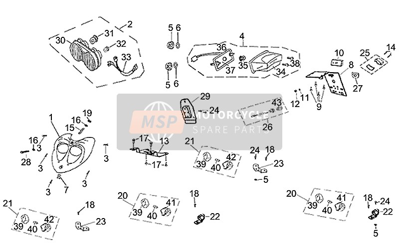 Aprilia Quasar 50-100 2003 Lights for a 2003 Aprilia Quasar 50-100