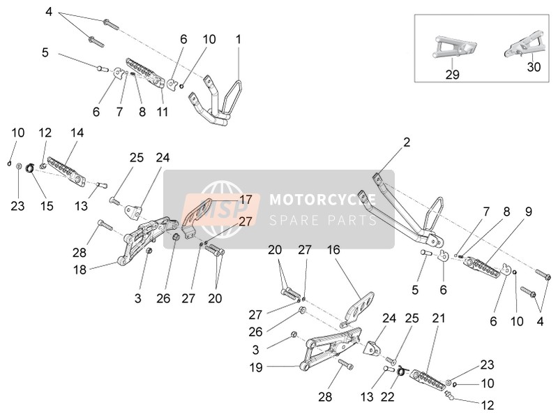 Aprilia RS4 50 2T 2013 Foot Rests for a 2013 Aprilia RS4 50 2T