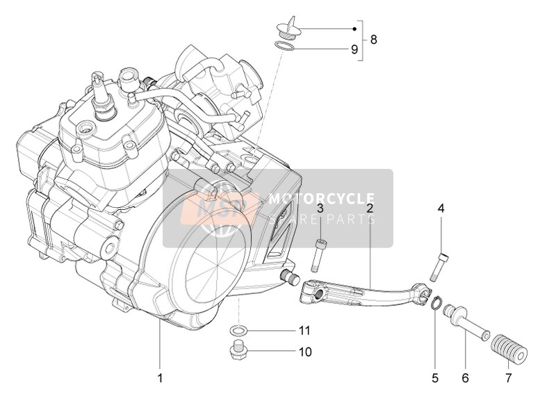 Aprilia RS4 50 2T 2012 Motor-Ergänzendes Teil-Hebel für ein 2012 Aprilia RS4 50 2T