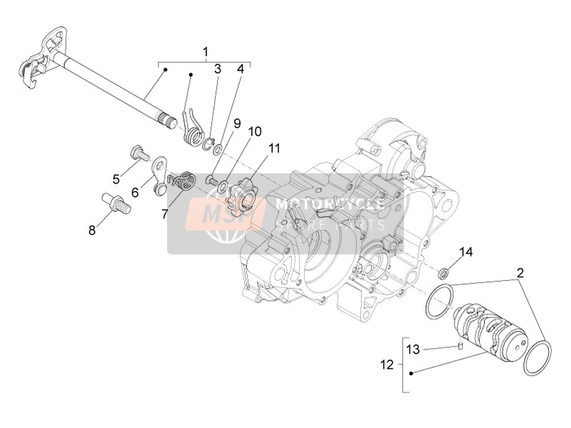 Aprilia RS4 50 2T 2012 Gear Box / Selector / Shift Cam for a 2012 Aprilia RS4 50 2T