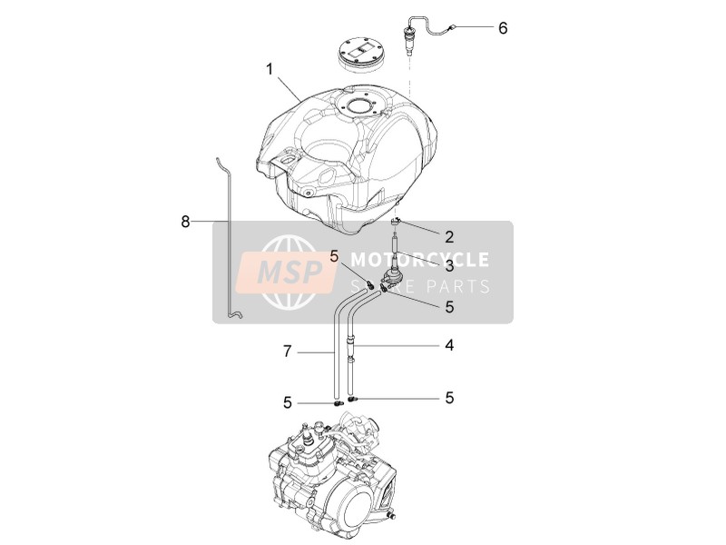 Aprilia RS4 50 2T 2012 Fuel Tank for a 2012 Aprilia RS4 50 2T