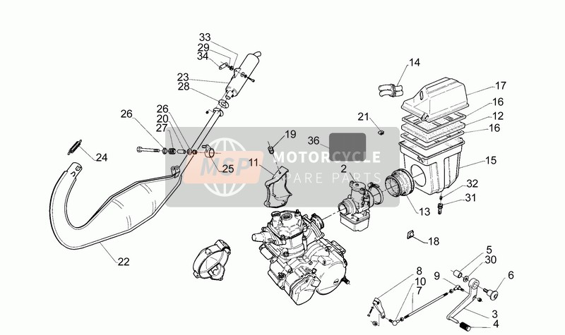 AP8135289, Exhaust Pipe Support, Piaggio, 2