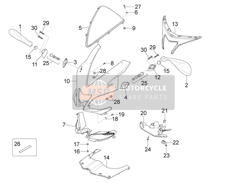 Aprilia RS 125 Replica 4T E4 ABS 2018 Verkleidung vorne für ein 2018 Aprilia RS 125 Replica 4T E4 ABS