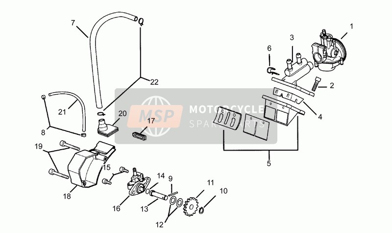 Aprilia RS 50 1995 Carburettor for a 1995 Aprilia RS 50