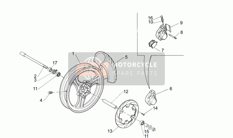 Aprilia RS 50 1993 Front Wheel for a 1993 Aprilia RS 50