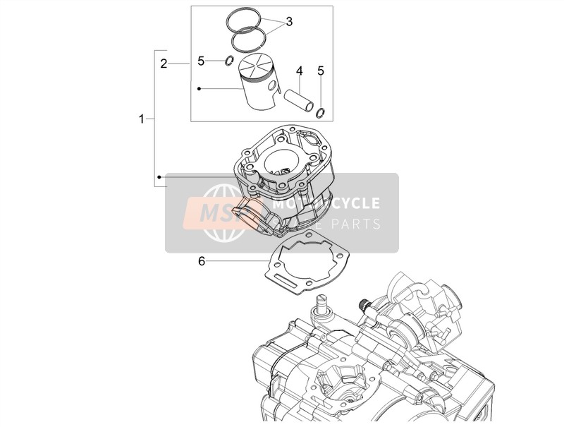 Aprilia RS 50 2T E4 2018 Cylindre - Piston pour un 2018 Aprilia RS 50 2T E4