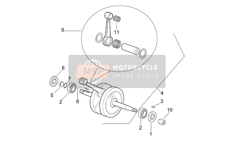 Aprilia RS 50 Tuono 2004 Albero di trasmissione per un 2004 Aprilia RS 50 Tuono