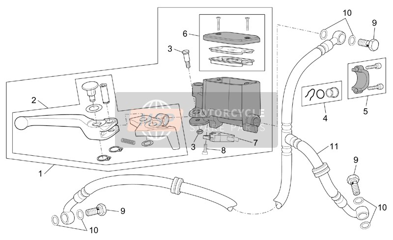 Aprilia RST 1000 Futura 2002 Front Master Cylinder for a 2002 Aprilia RST 1000 Futura