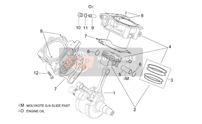 Aprilia RST 1000 Futura 2001 Cylindre - Piston pour un 2001 Aprilia RST 1000 Futura