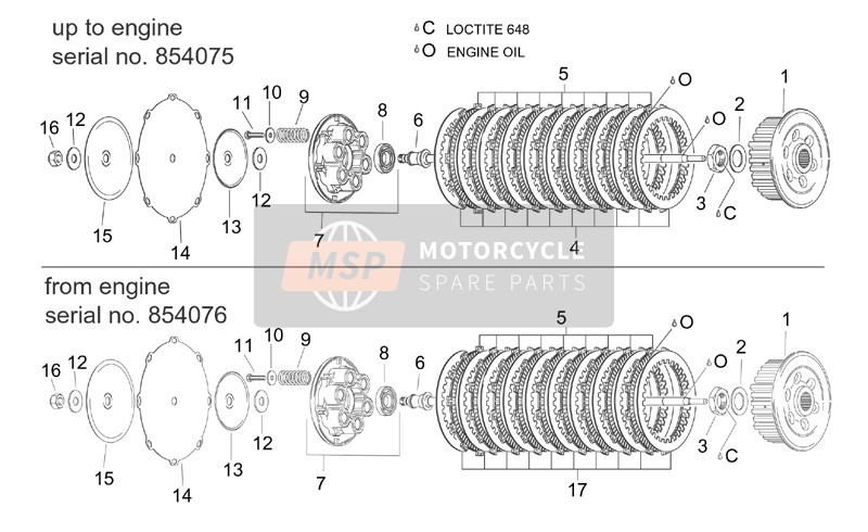 Aprilia RST 1000 Futura 2003 Clutch I for a 2003 Aprilia RST 1000 Futura