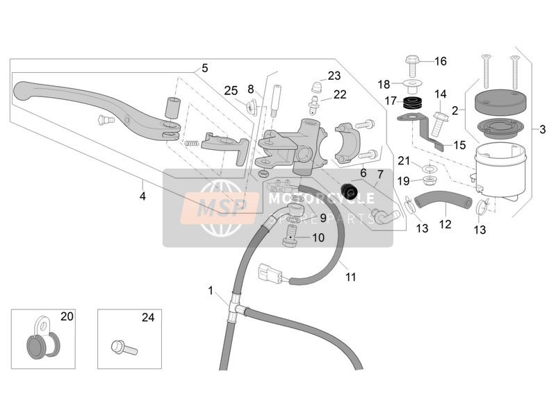 Aprilia RSV4 1000 APRC Factory ABS 2014 Hauptzylinder vorne für ein 2014 Aprilia RSV4 1000 APRC Factory ABS