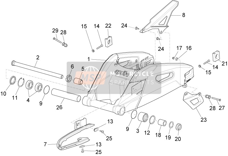 Aprilia RSV4 1000 Racing Factory E4 ABS (USA) 2018 Schwinge für ein 2018 Aprilia RSV4 1000 Racing Factory E4 ABS (USA)