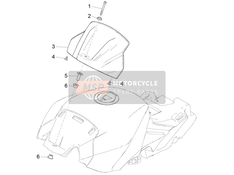 Aprilia RSV4 1000 Racing Factory E4 ABS (USA) 2018 Couvercle du réservoir pour un 2018 Aprilia RSV4 1000 Racing Factory E4 ABS (USA)