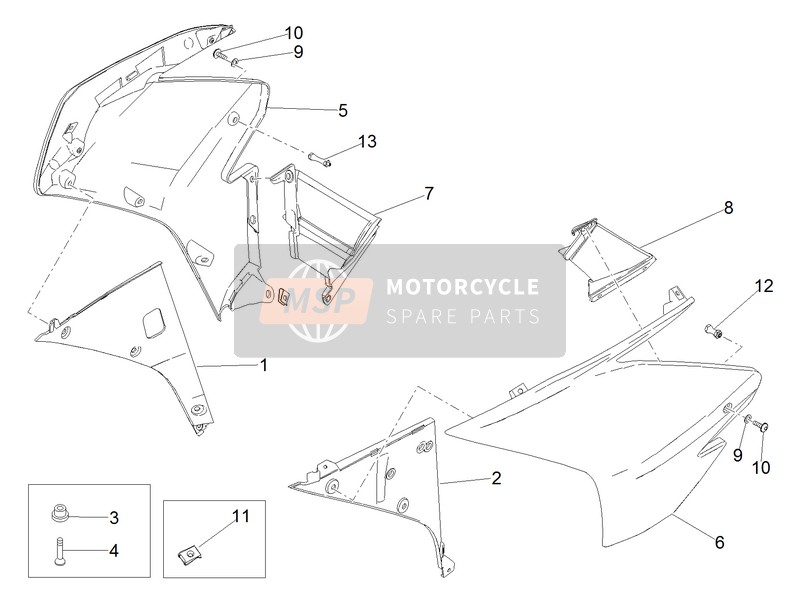 Aprilia RSV4 1000 RACING FACTORY L.E. (USA) 2017 Side Fairing for a 2017 Aprilia RSV4 1000 RACING FACTORY L.E. (USA)