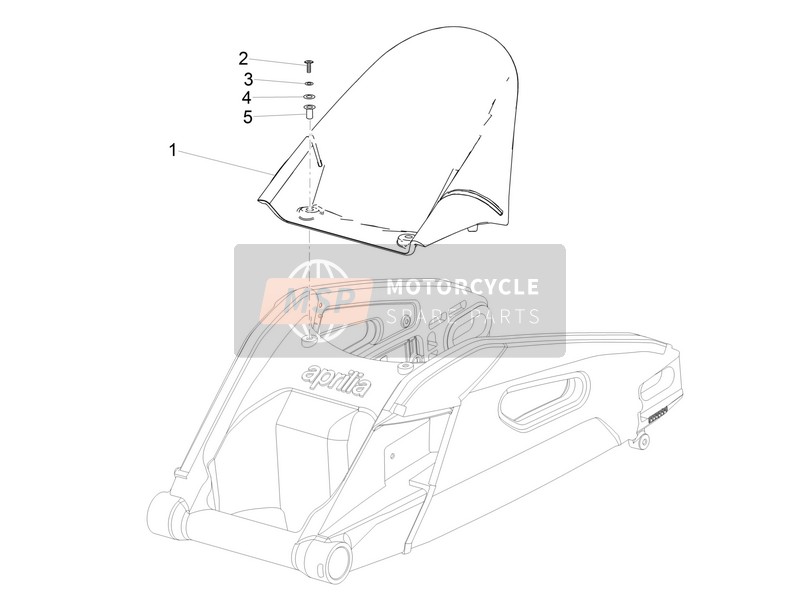 Aprilia RSV4 1000 RACING FACTORY L.E. (USA) 2017 Rear Mudguard for a 2017 Aprilia RSV4 1000 RACING FACTORY L.E. (USA)