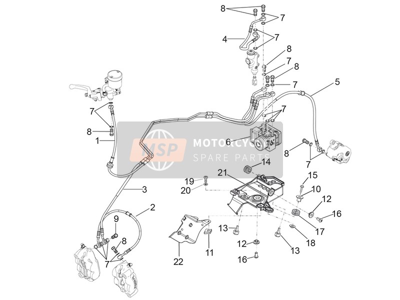 Aprilia RSV4 1000 RACING FACTORY L.E. (USA) 2016 ABS Brake System for a 2016 Aprilia RSV4 1000 RACING FACTORY L.E. (USA)
