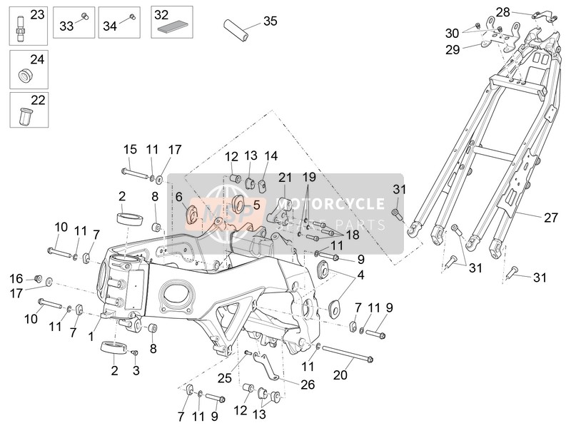 Aprilia RSV4 1000 RR (ASIA) 2017 Rahmen für ein 2017 Aprilia RSV4 1000 RR (ASIA)