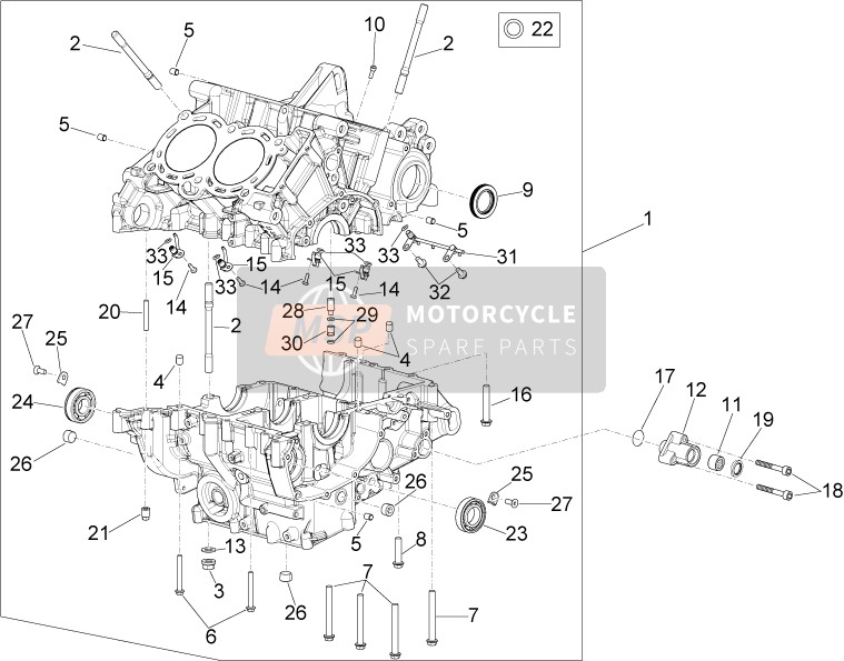 Aprilia RSV4 1000 RR (ASIA) 2017 Caja del cigüeñal I para un 2017 Aprilia RSV4 1000 RR (ASIA)